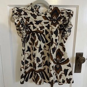 Ulla Johnson Floral Ruffle Top Blouse sz 4